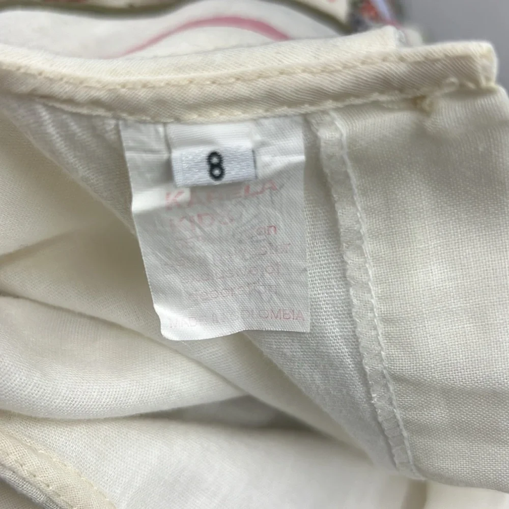 Vintage‎ Karela Kids Floral Peter Pan Collar Sz 8